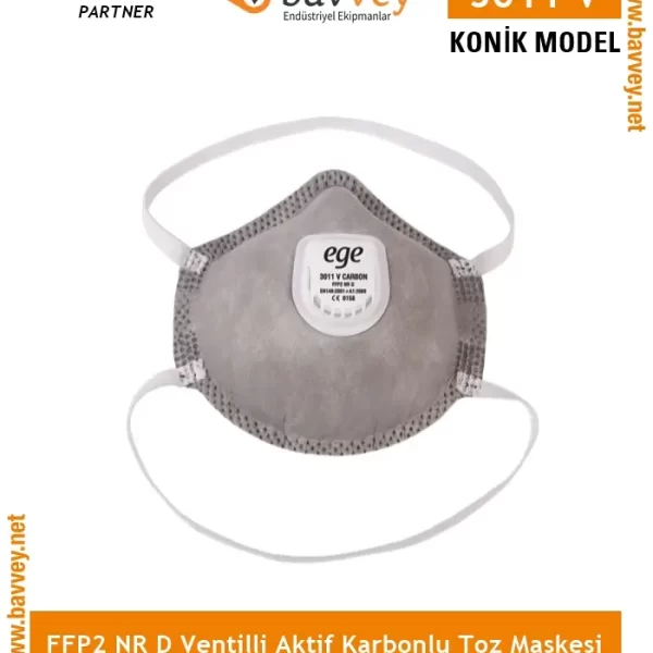 FFP2 NR D Aktif Karbonlu Ventilli Toz Maskesi-(3011V)