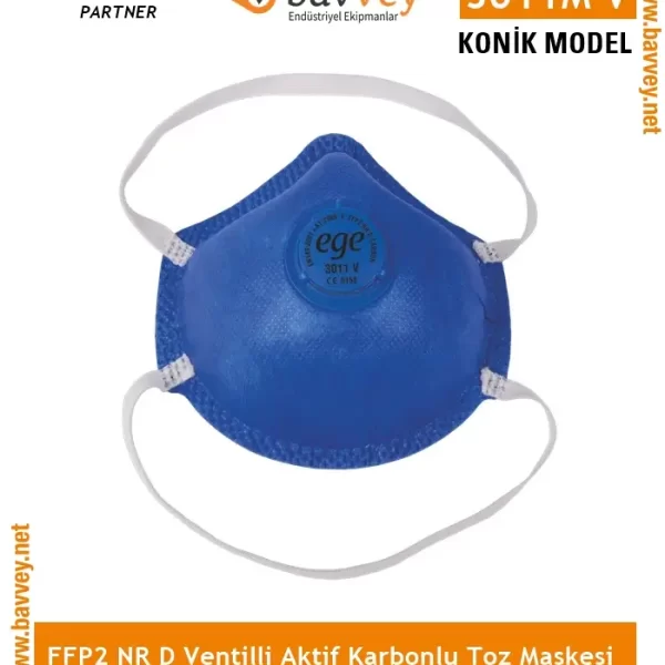FFP2 NR D Aktif Karbonlu Ventilli Toz Maskesi-(3011M V)