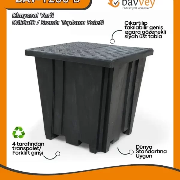 1200 LT Kimyasal Döküntü ve Sızıntı Toplama Paleti (BAV-1200 B)