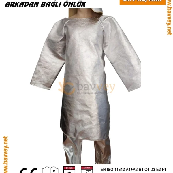 Alüminize Aramid Arkadan Bağlı Önlük
